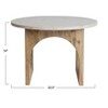 Storied Home Modern Mango Wood Accent Table with Marble Top White/Natural: Elegant Round Design, 16" High - image 4 of 4