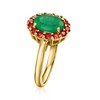 Ross-Simons 1.70 Carat Emerald and .70 ct. t.w. Garnet Ring in 18kt Gold Over Sterling - 3 of 4
