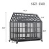 Bencmate Pet Crates and Houses Heavy Duty Dog Crate, Durable Versatile and Portable, with 4 Lockable Wheels, Black, 47.2"*28.9"*48.2" - 2 of 4