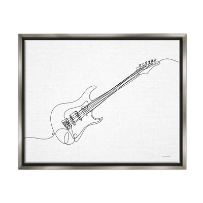 Stupell Industries Guitar Line Doodle Musical Instrument Framed Canvas