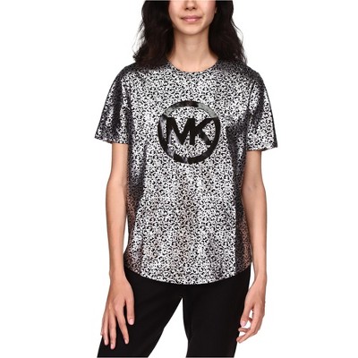 Michael Kors Womens Monogram Foil Graphic T-Shirt, , PL