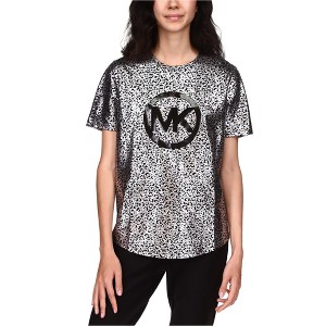 Michael Kors Womens Monogram Foil Graphic T-Shirt, , PL - 1 of 1