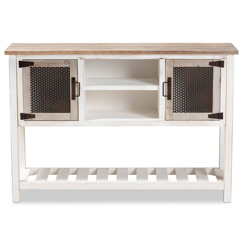 Deacon and Wood 2 Door Dining Room Buffet White/Brown - Baxton Studio, 4 of 11