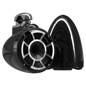 Wet Sounds REV 8 B-FC V2 MINI - Black REV8 - Revolution Series 8" Tower Speakers, Pair with Stainless Fixed Mini Clamps (pair) - 1 of 4
