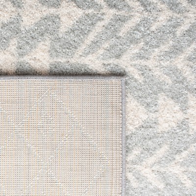Light Grey and Ivory Synthetic Reversible Area Rug