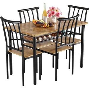 CuisinSmart 5-Piece Dining Table Set for 4, 47 Inch Kitchen Table and Chairs for 4, Mid-Century Modern Wooden Dining Room Table - 1 of 4