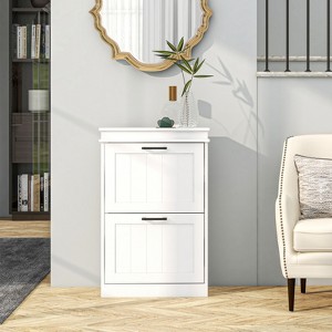 ALEXOUN Shoe Cabinet for Entryway,Shoe Rack Storage Organizer with 2 Flip Drawers & Adjustable Shelves,for Hallway,Small Spaces (Holds 10 Pairs) - 1 of 4