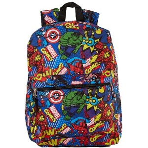 All Over Print Avengers Comic 16" School Backpack with front Pocket, Unisex - 1 of 4