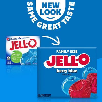 Berry Blue Artificially Flavored Gelatin Dessert Mix, Family Size, 6 oz