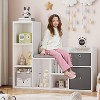 Kids Bookshelf£¬Children Bookcase with Soft Cushion Seat ¨C Children¡¯s Toy Storage Cubby & Reading Nook, 44.1" Kids Storage Cabinet - 2 of 4