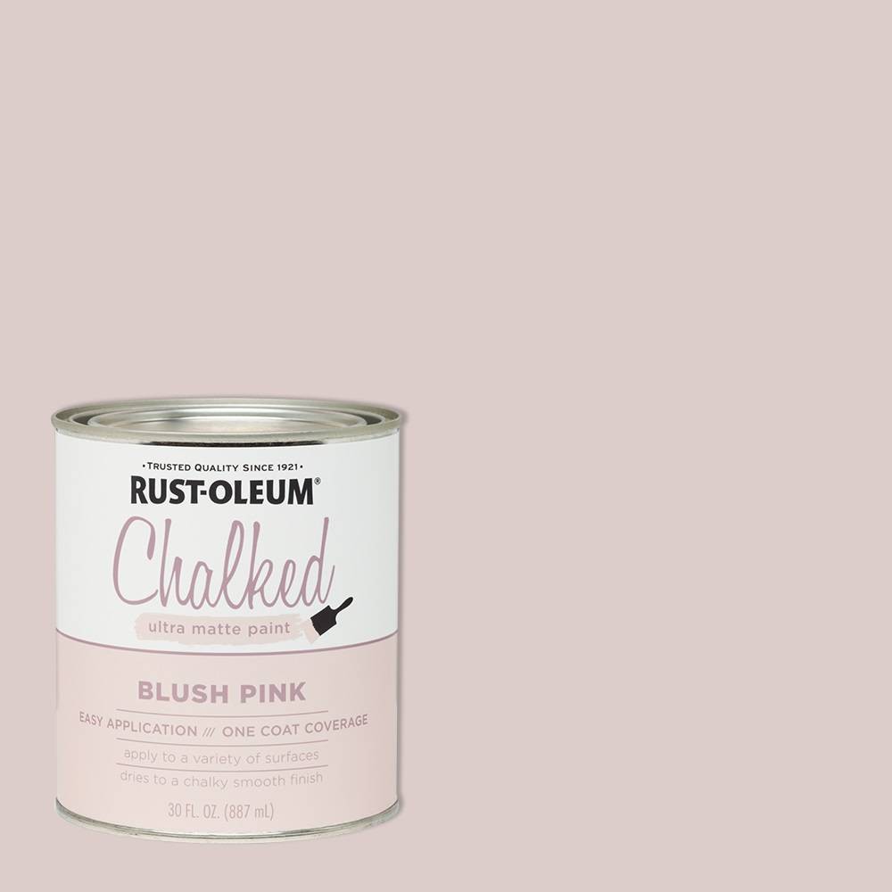 Rust-Oleum 2pk Chalked Paint Quart Blush Pink: Interior Water-Based Paint & Primer, Heathered Pink, Wood Application
