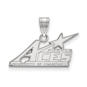 Black Bow Jewelry 10k White Gold Evansville Purple Aces NCAA Large Pendant - 1 of 2