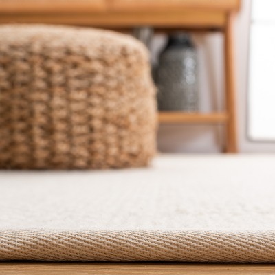 Ivory Flat Woven Wool Area Rug, 8' x 10'
