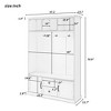 47'' Hall Tree Coat Hanger With 3 Hooks Open Storage Shelves Shoe Bench Wooden Hallway Organizer For Living Room Entrance Hallway - 4 of 4