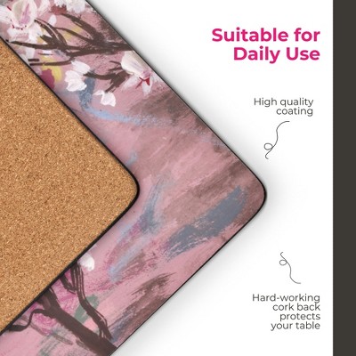 Spring Bloom Pink Cork-Backed Placemats Set of 4