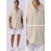 INSPIRE CHIC Men's Camp Collar Short Sleeve Button Down Summer Beach Linen Shirts - 4 of 4
