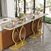 47'' Genuine Marble Console Table Hallway Entrance Storage Gold Leaf Base - 2 of 4