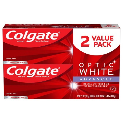 Colgate Optic White Advanced Whitening Toothpaste - Sparkling White - 3 ...