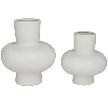 Set Of 2 Ceramic Gourd Style Vase Black - Cosmoliving By