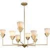 Progress Lighting Pinellas 8-Light Chandelier Softgold Finish Opal Glass Shades - 4 of 4