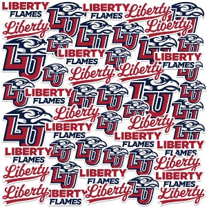 Liberty University Wordmark Logo 50ct Vinyl Large Deluxe Stickers Variety Pack - 1 of 4