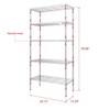 5 Tier Storage Rack, Silver Metal Shelving Unit Shelves, Heavy Duty Organizer, Adjustable Utility Shelf for Kitchen, Warehouse - 4 of 4