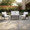 Seats with Thick Cushions & Solid Acacia Frames Outdoor Conversation Set - 4 of 4