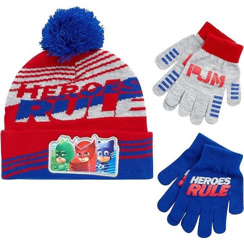 PJ Masks Winter Boys Beanie Hat and 2 Pair of Gloves or Mittens Set,  Ages 2-7 - image 1 of 4