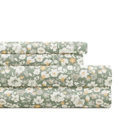 Delicate Blossoms Floral Patterned Ultra-Soft 4 Piece Bed Sheet Set - Becky Cameron