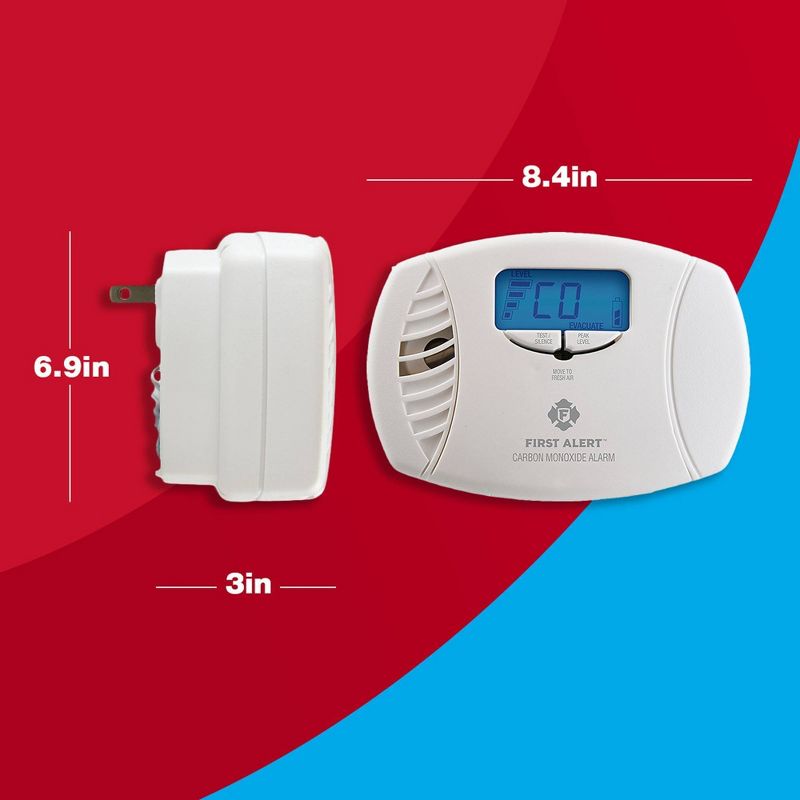 First Alert Plug-In Carbon Monoxide Detector with Digital Display and Battery Backup, 6 of 7