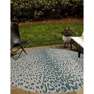 Unique Loom Outdoor Safari Samburu Animal Print Woven Area Rug - 1 of 4