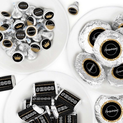 Big Dot of Happiness Hoco Dance - Mini Candy Bar Wrappers, Round Candy Stickers and Circle Stickers - Homecoming Candy Favor Sticker Kit - 304 Pieces