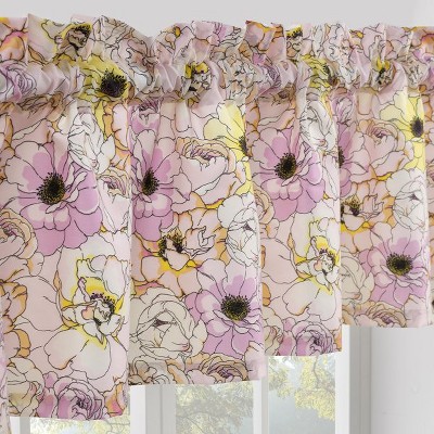 Misty Bloom Floral Light Filtering Rod Pocket Valance