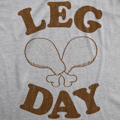 Мужские футболки Crazy Dog T-Shirts, Inc. Mens Leg Day T Shirt Funny Thanksgiving Turkey Dinner Tee - Crazy Dog Men's T Shirt for Thanksgiving Light Grey S — фото 2