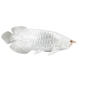 Collectible Wildlife Gifts | Arowana, Silver Dragon Fish, Asian Arowana, Rubber Fish, Hand Painted, Realistic Toy Model, Gift,   5"  CH334 BB133 - 1 of 4