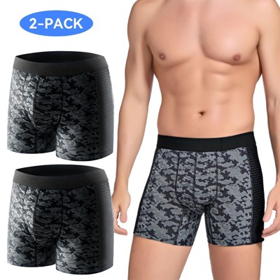 CARER 2pk Washable Incontinence Underwear for Men Leakproof Mens Incontinence Boxer Briefs for Bladder Leakage 80ml Absorbency Reusable