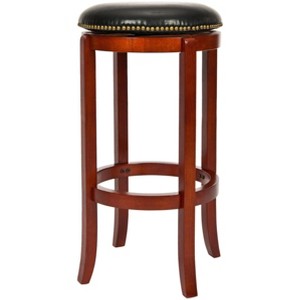 Ellwood Swivel Counter Stool - FOX7005 - Light Cherry/Black - Safavieh Couture - 1 of 2