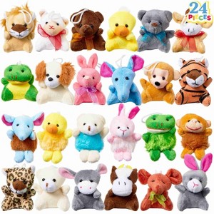 Joyfy 24 Pcs Small Stuffed Animals Kids Party Favors Bulk Safari Animals Plush Toys,  Birthday Favors Stuffers, Classroom Prize Gifts for Christmas - 1 of 4