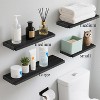 Attop Wall Mounted Floating Shelves, Wood Floating Wall Shelf for Books & Decor, Small Space-Saving Display & Organizer（Black，Set of 4） - 4 of 4