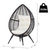 Patio Wicker Egg Chair w/ Soft Cushion,Outdoor / Indoor Patio Chair, PE Plastic Rattan Furniture with Adjustable Height Feet Pads - 3 of 4