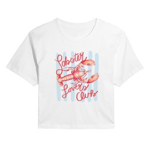 Women's - Instant Message - Lobster Lovers Club Cropped Graphic T-Shirt - 1 of 4