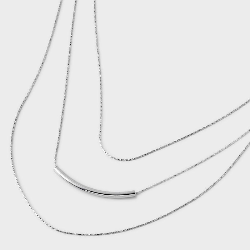 Multi-Layer Bar Pendant Layered Necklace - Universal Thread&#8482; Silver, 4 of 5