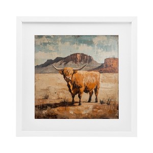 Stupell Industries Cow Of The Desert Framed Print Under Glass - 1 of 4