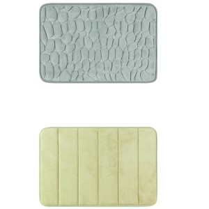 Unique Bargains 2Pcs Non Slip Absorbent Thick Soft Quick Dry Bathroom Bath Rugs - 1 of 4