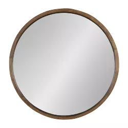 Kate and Laurel Hutton Round Decorative Wood Frame Wall Mirror