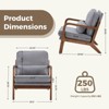 FONTOI Mid Century Modern Accent Chair with Wooden Frame and Armrests Upholstered Cushion for Living Room Bedroom, Gray, 25.2"*29.92"*30.31" - 4 of 4
