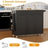 Kitchen Island Cart with Trash Can, Kitchen Island with Drop Leaf, Kitchen Rolling Island with Towel Rack, Trash Can Mobile Island Table for Kitchen - 2 of 4