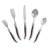 French Home 20pc Stainless Steel Laguiole Flatware Set Chocolate Brown - 3 of 4