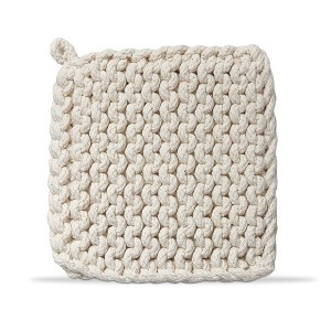 tag Crochet Trivet Potholder White 100% Cotton Machine Washable 8.00L x 8.00W x .75H-in. - 1 of 3