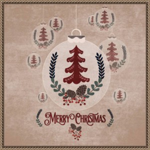 Amanti Art 22"x22" Christmas Ornament by Emel Tunaboylu Framed Canvas Wall Art Print - 1 of 4